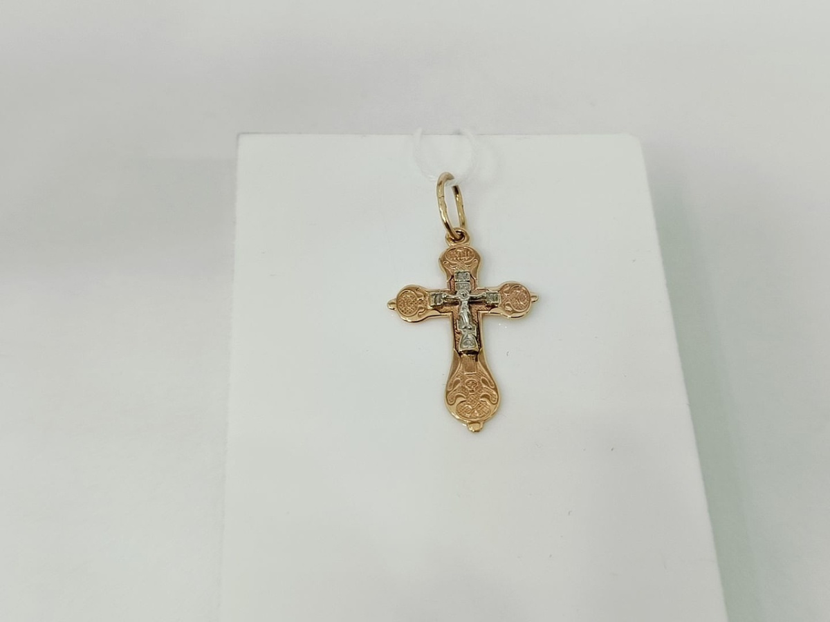 ПОДВЕСКА КРЕСТ БЕЗ КАМНЯ (Au 585)