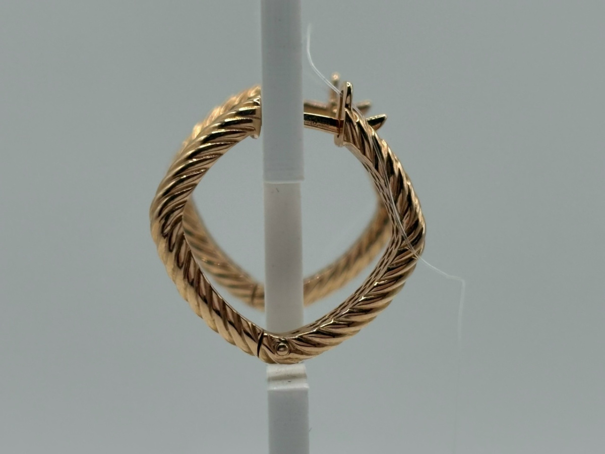 СЕРЬГИ КОНГО Рифленые (Au 585)