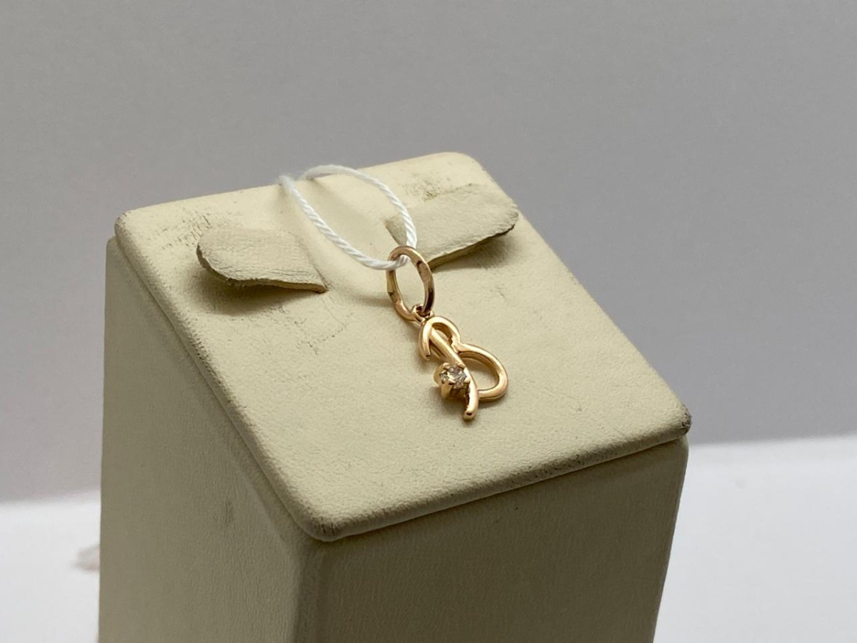 ПОДВЕСКА БУКВА В Au 585