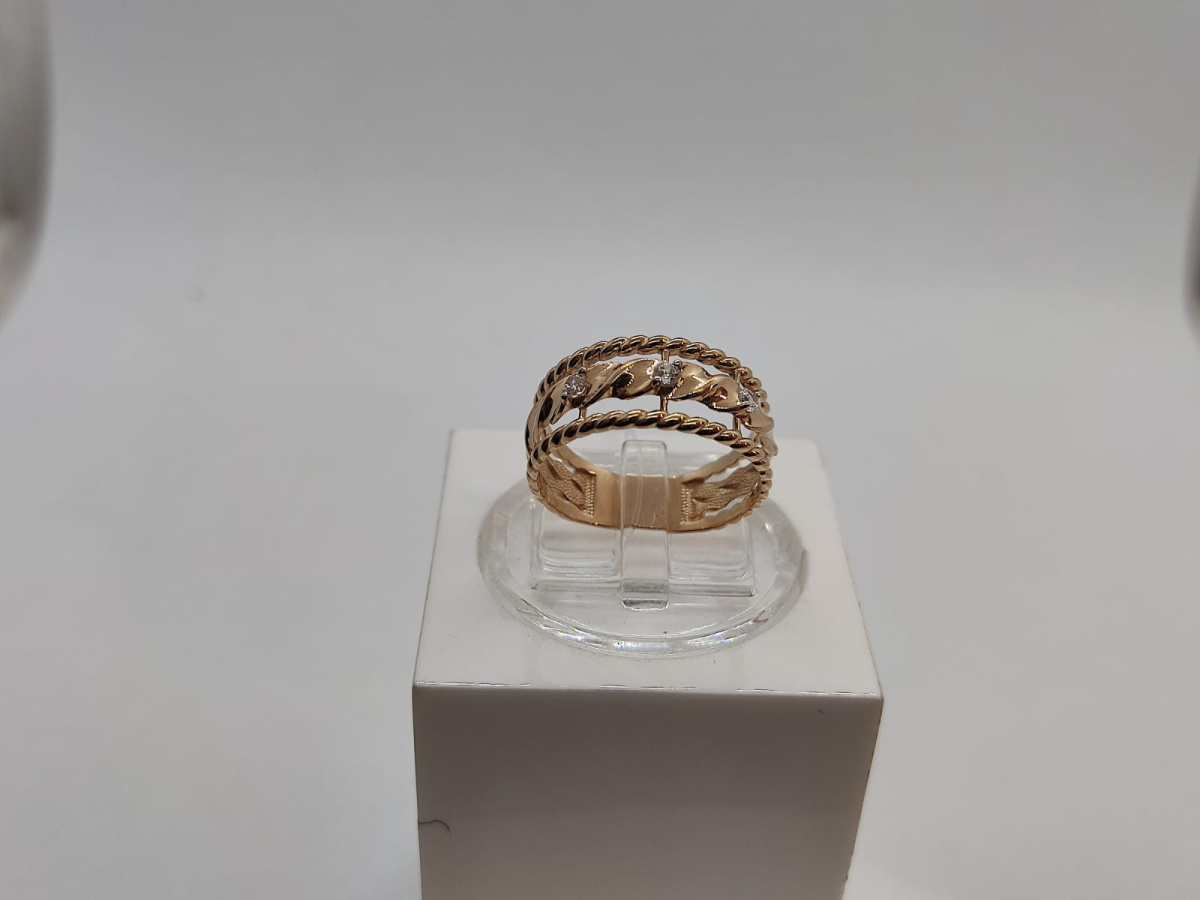 КОЛЬЦО С КАМНЯМИ (Au 585)