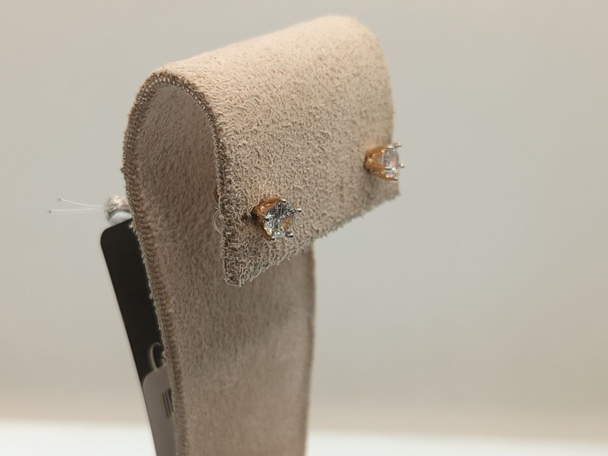 СЕРЬГИ ПУСЕТЫ с камнем (Au 585)