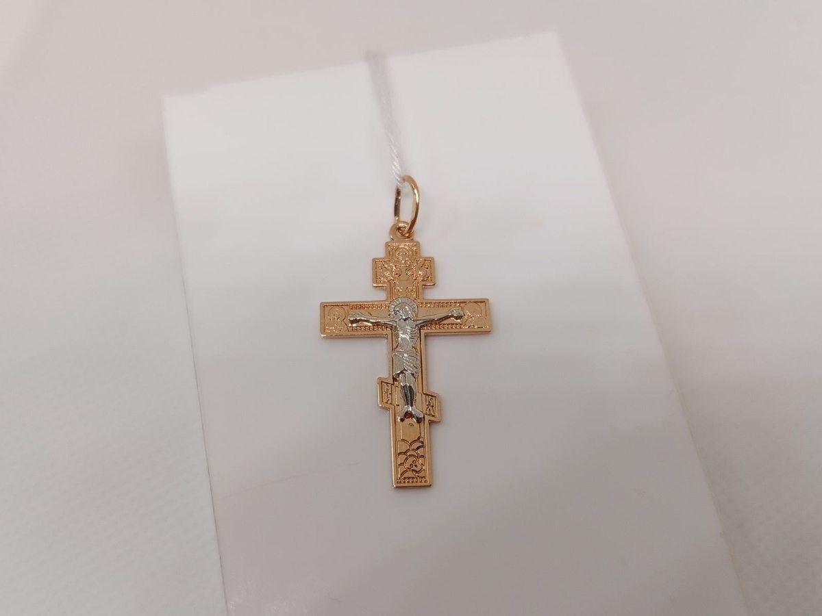 ПОДВЕСКА КРЕСТ БЕЗ КАМНЯ (Au 585)