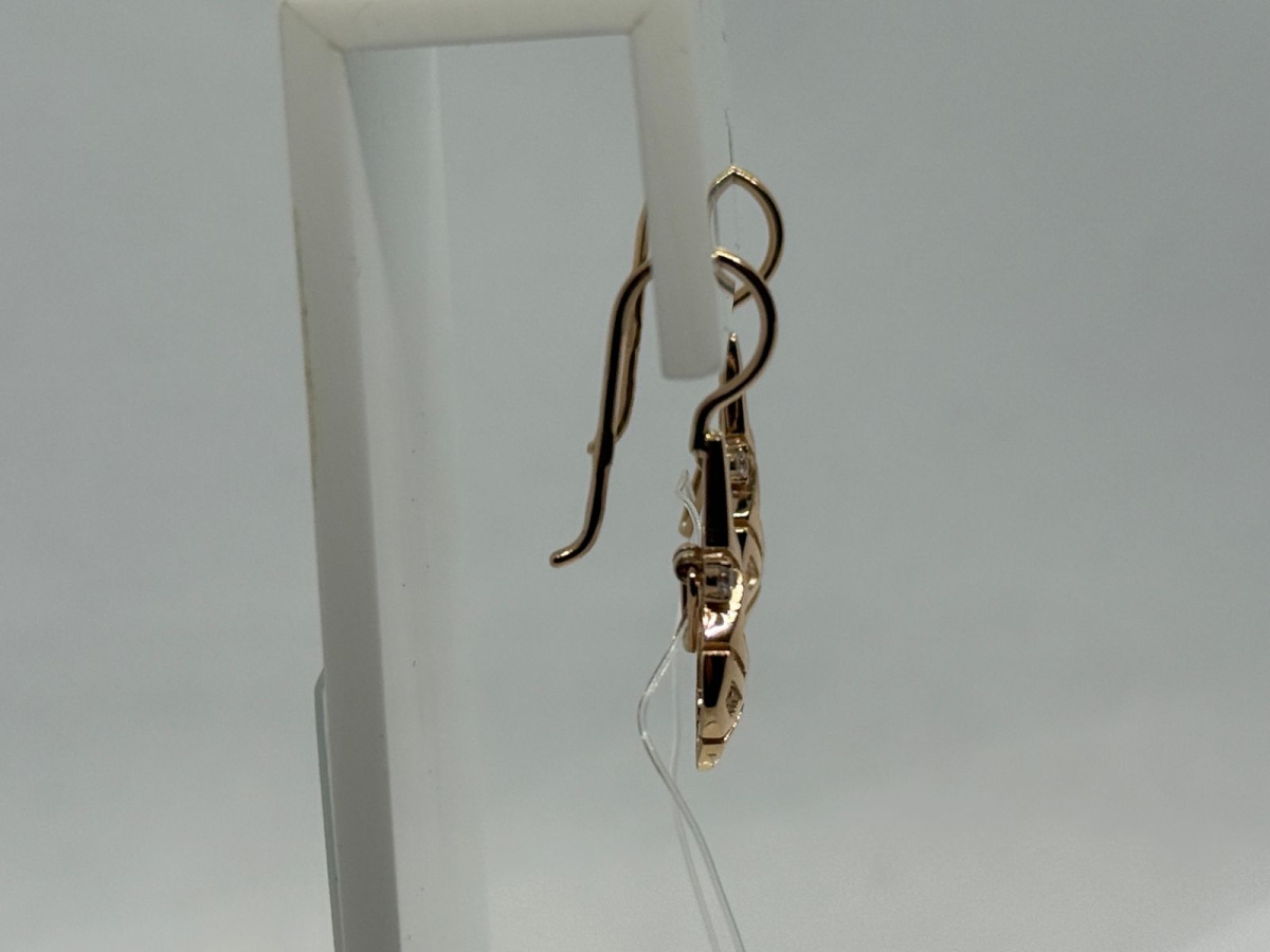 СЕРЬГИ ПЕТЕЛЬКА с камнями (Au 585)