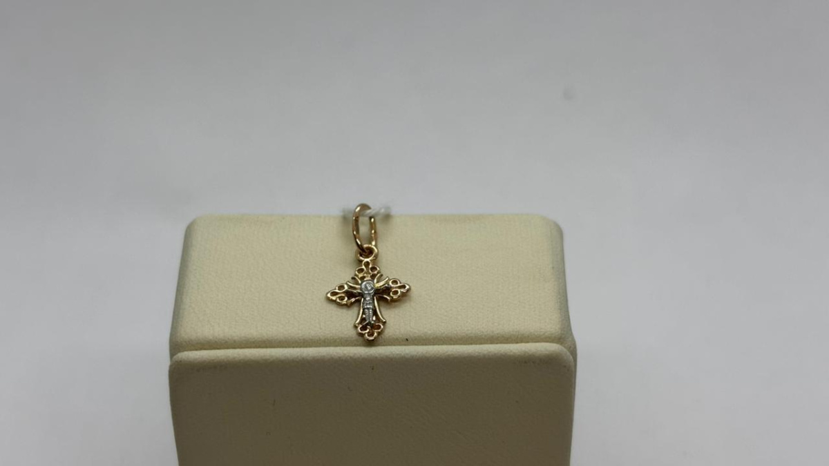 ПОДВЕСКА КРЕСТ БЕЗ КАМНЯ (Au 585)