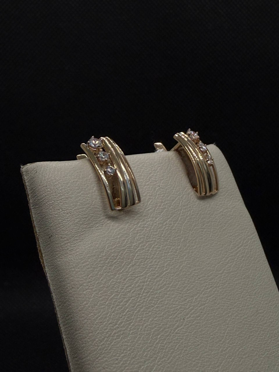 СКМИ585 СЕРЬГИ С КАМНЯМИ (Au 585)