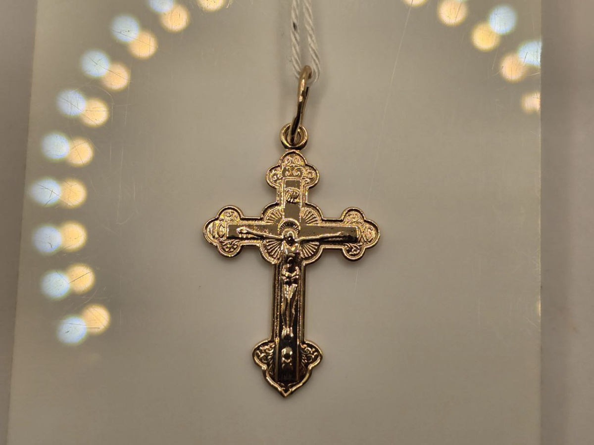 ПОДКБК585 ПОДВЕСКА КРЕСТ БЕЗ КАМНЯ (Au 585)