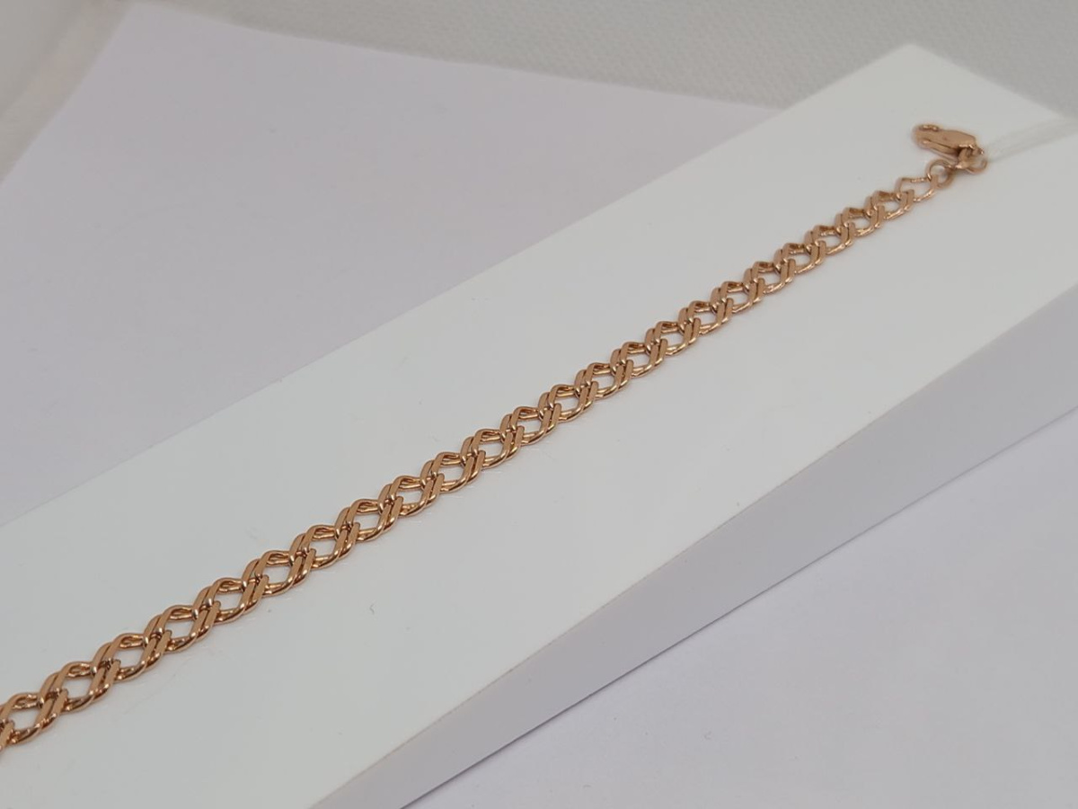 БРАСЛЕТ ПОЛНОВЕСНЫЙ Ромб двойной Au 585