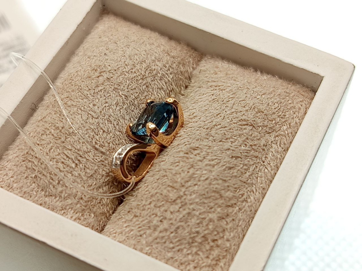 ПОДВЕСКА ЛОНДОН БЛЮ ТОПАЗ (Au 585)