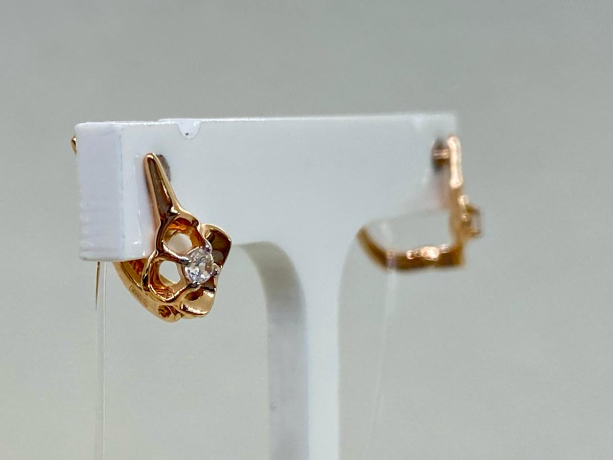 СЕРЬГИ С КАМНЕМ (Au 585)