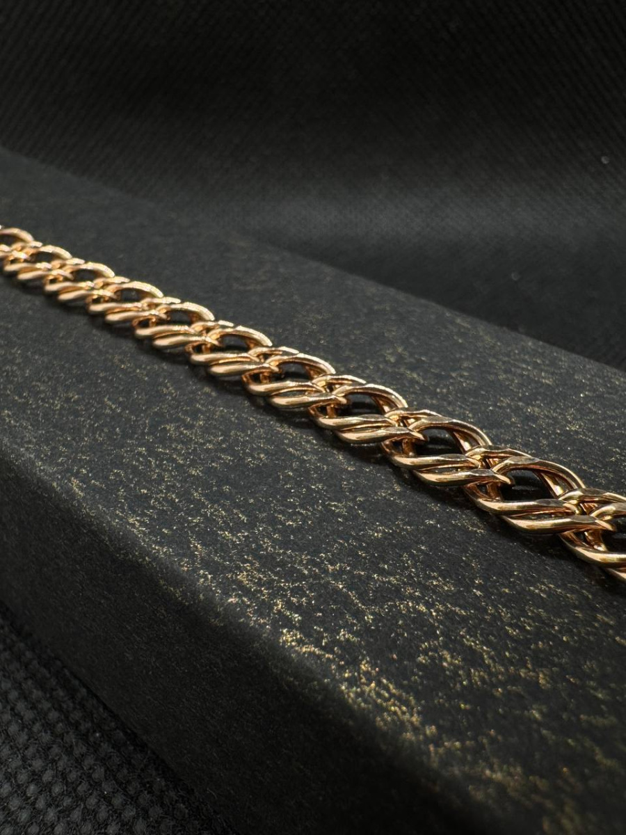 БРАСЛЕТ ПУСТОТЕЛЫЙ Ромб двойной (Au 585)