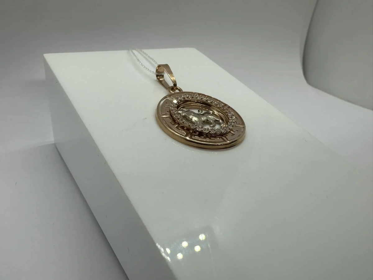 КрСВП/лев/Ф ПОДВЕСКА ЗНАК ЗОДИАКА ЛЕВ (Au 585)