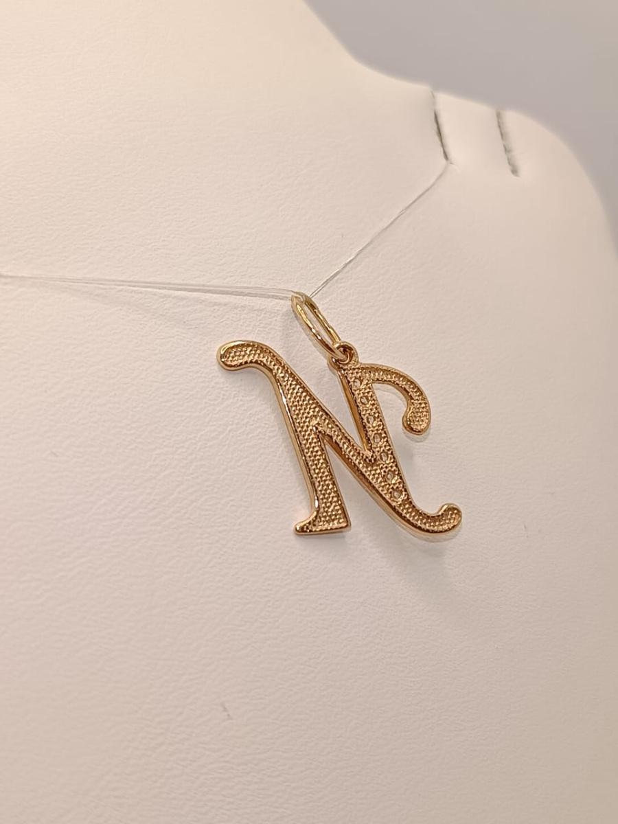 5729 "И" ПОДВЕСКА БУКВА И с камнями (Au 585)