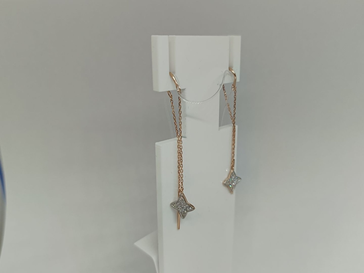 СЕРЬГИ ПРОДЕВКИ с камнями (Au 585)