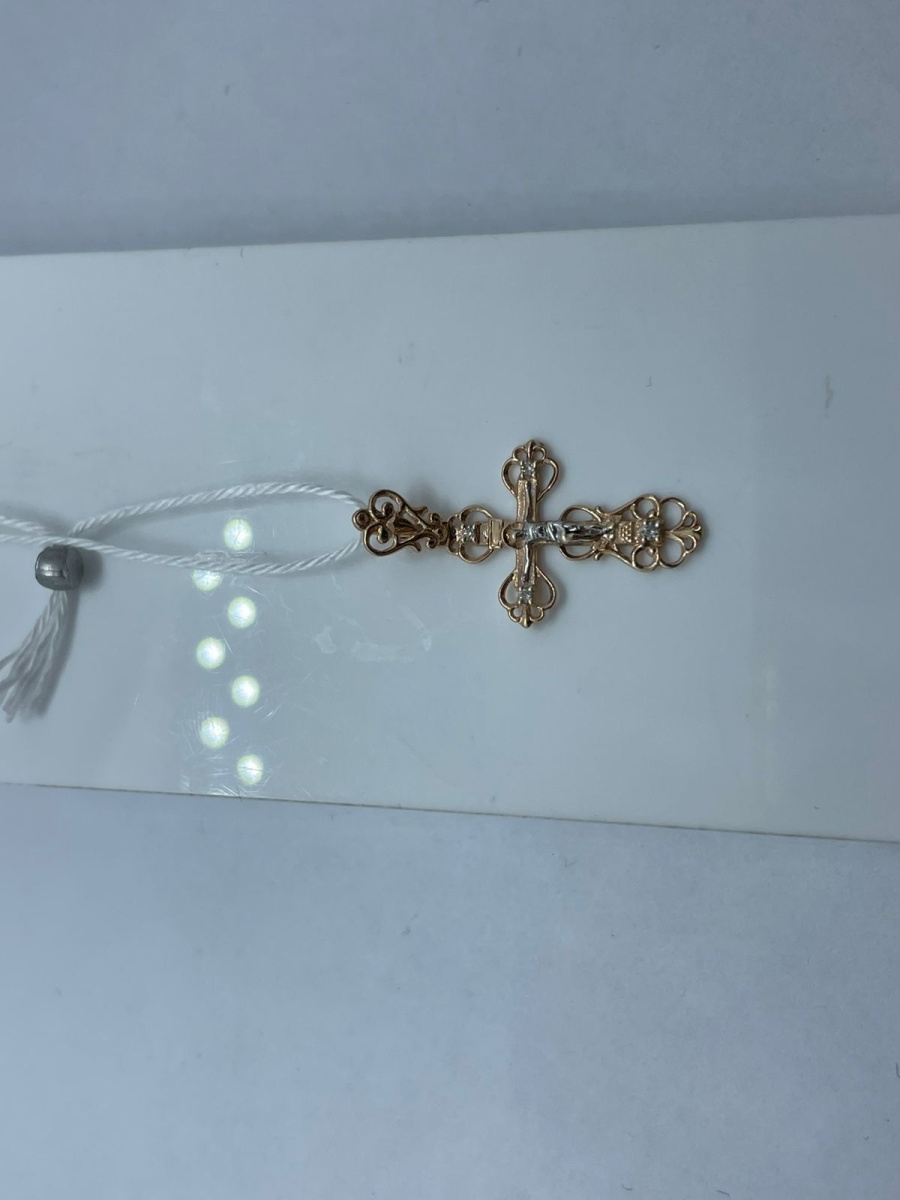 ПОДВЕСКА КРЕСТ С КАМНЯМИ (Au 585)