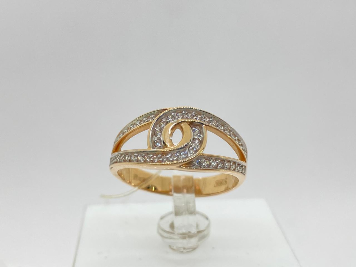 КОЛЬЦО С КАМНЯМИ (Au 585)