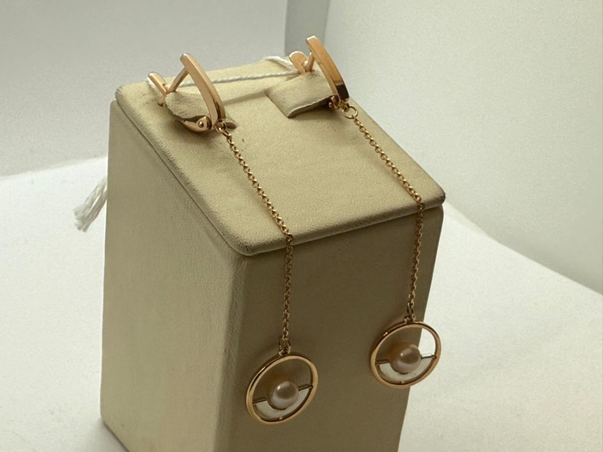 СЕРЬГИ С КАМНЕМ (Au 585)