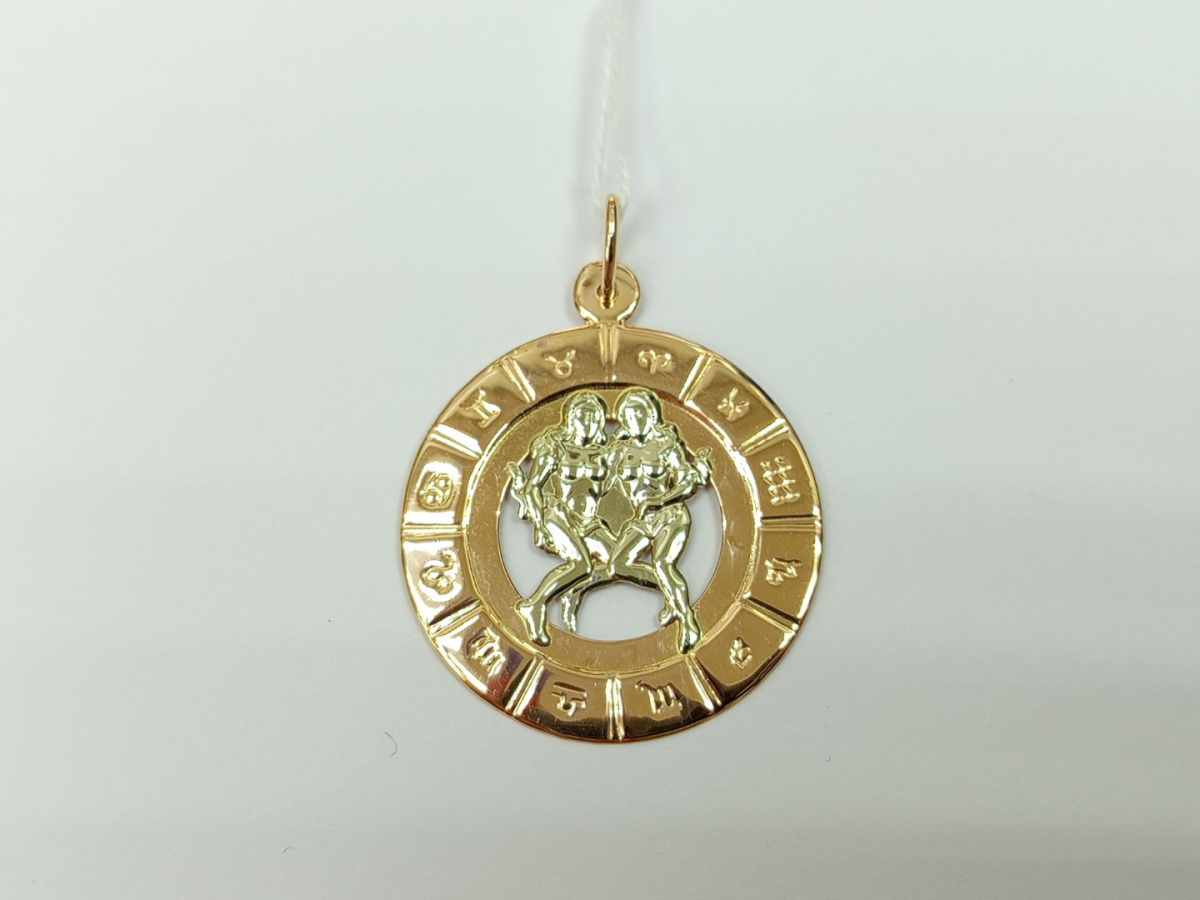 ПОДВЕСКА ЗНАК ЗОДИАКА БЛИЗНЕЦЫ Au 585