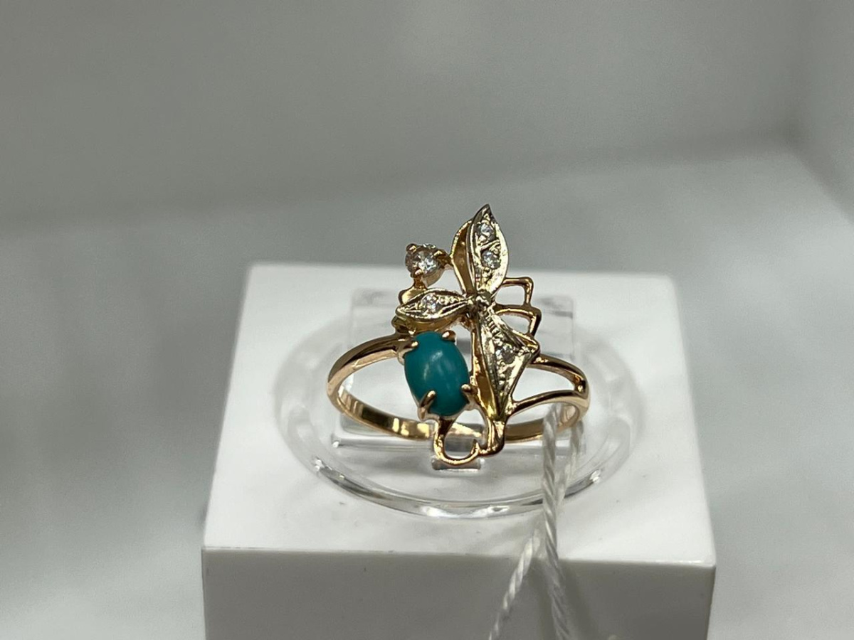 КОЛЬЦО С КАМНЯМИ (Au 585)