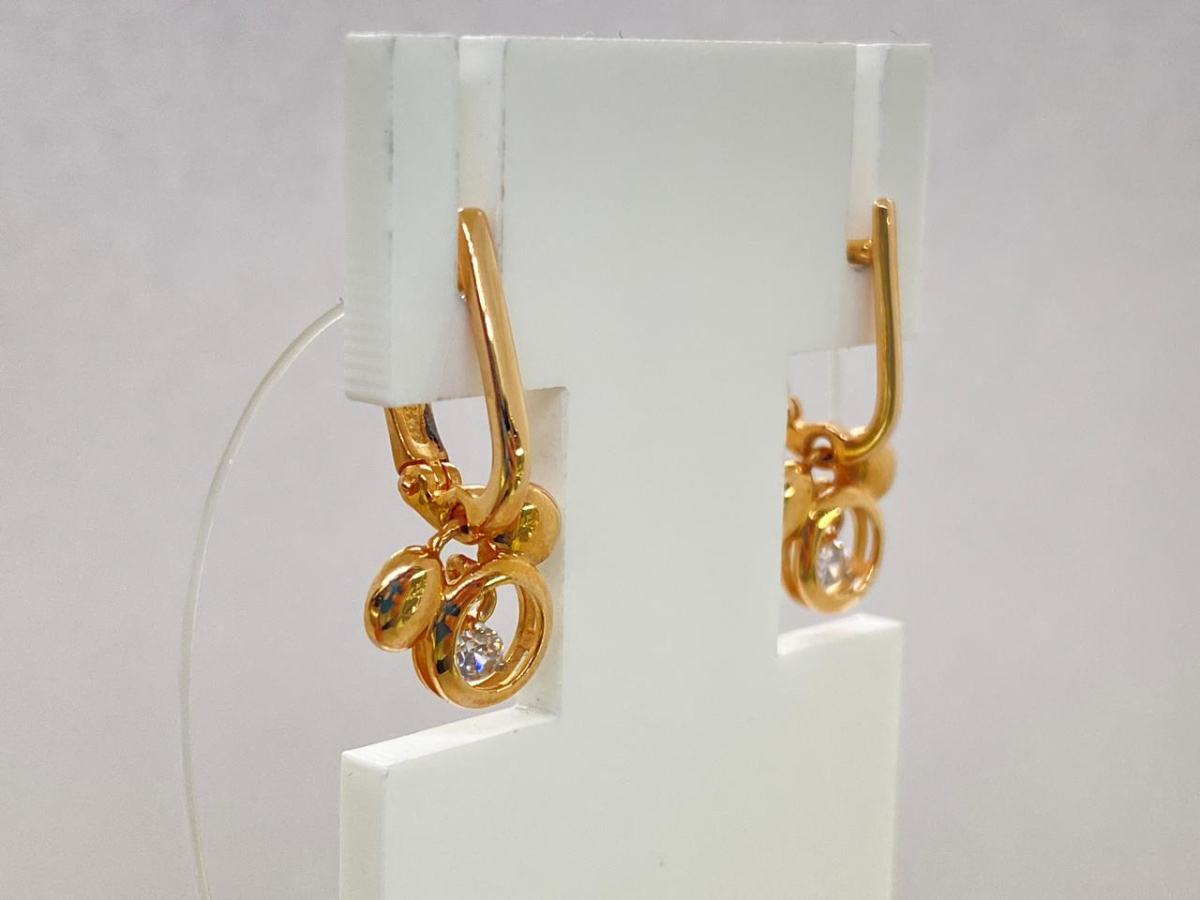 СЕРЬГИ С КАМНЕМ (Au 585)