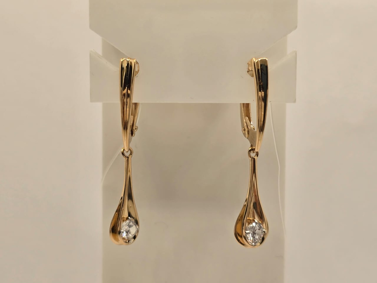 СЕРЬГИ С КАМНЕМ (Au 585)