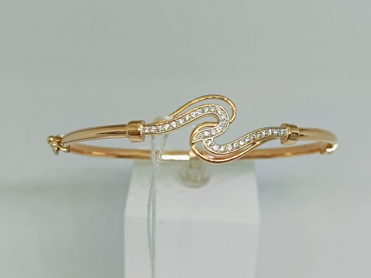 БРАСЛЕТ ЖЕСТКИЙ С КАМНЯМИ (Au 585)