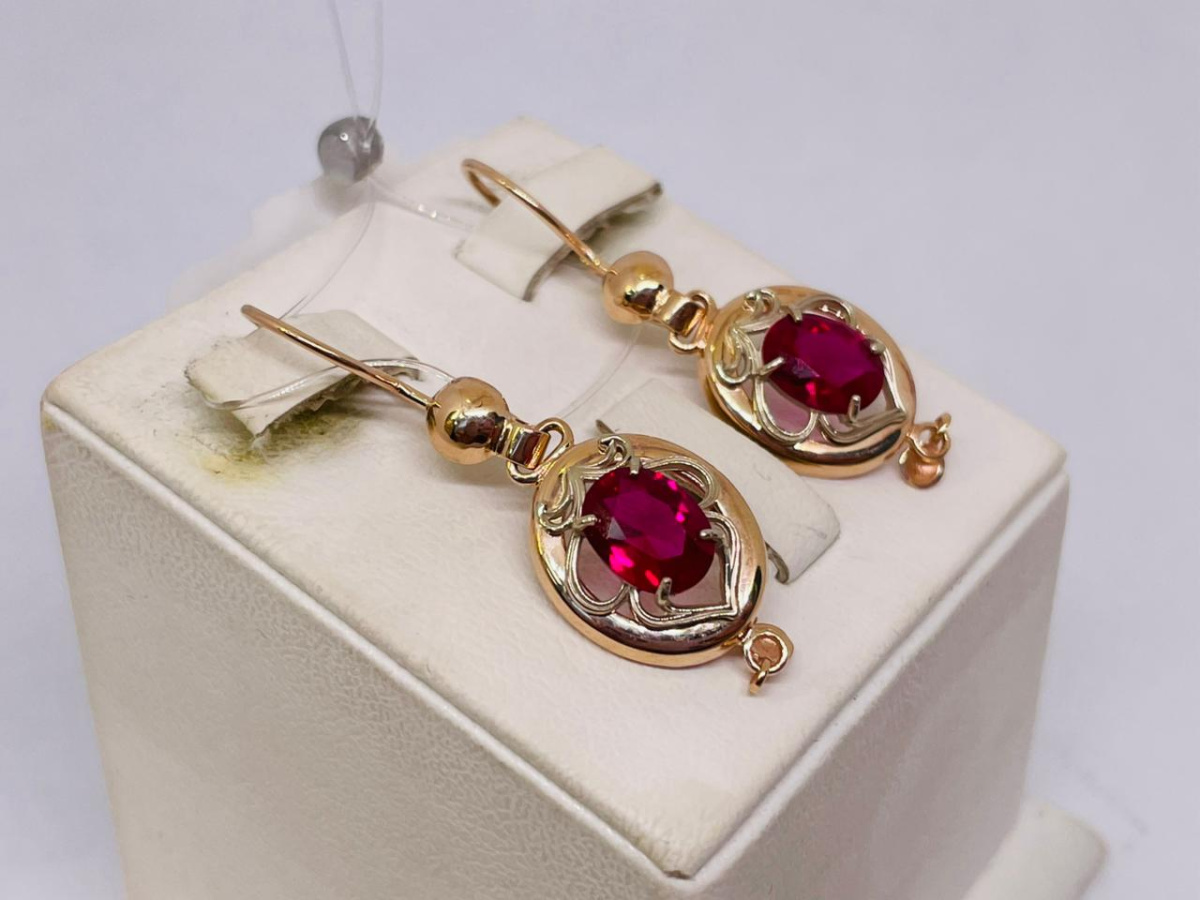 СЕРЬГИ С КАМНЕМ (Au 585)