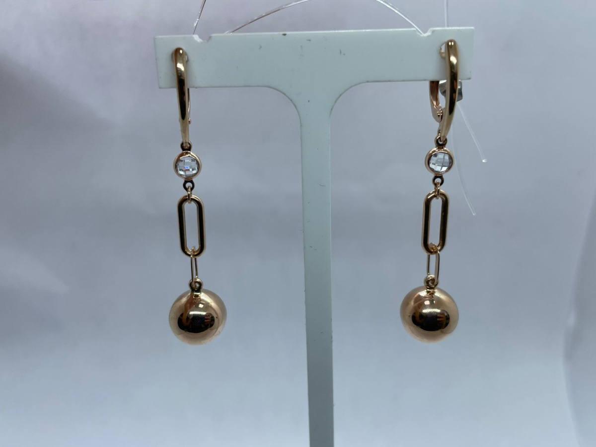 СЕРЬГИ С КАМНЕМ (Au 585)