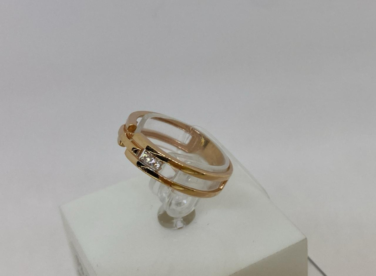 КОЛЬЦО С КАМНЯМИ (Au 585)