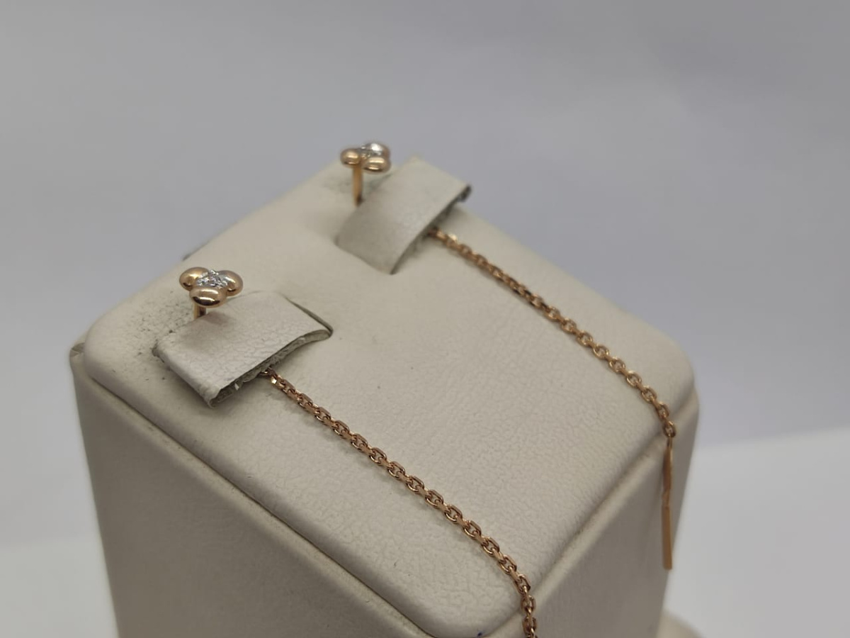 51-123-00370-1 СЕРЬГИ ПРОДЕВКИ с камнем (Au 585)