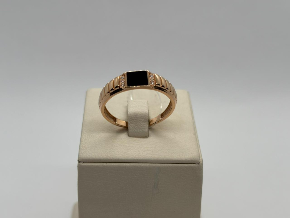 КОЛЬЦО ПЕЧАТКА с камнями (Au 585)