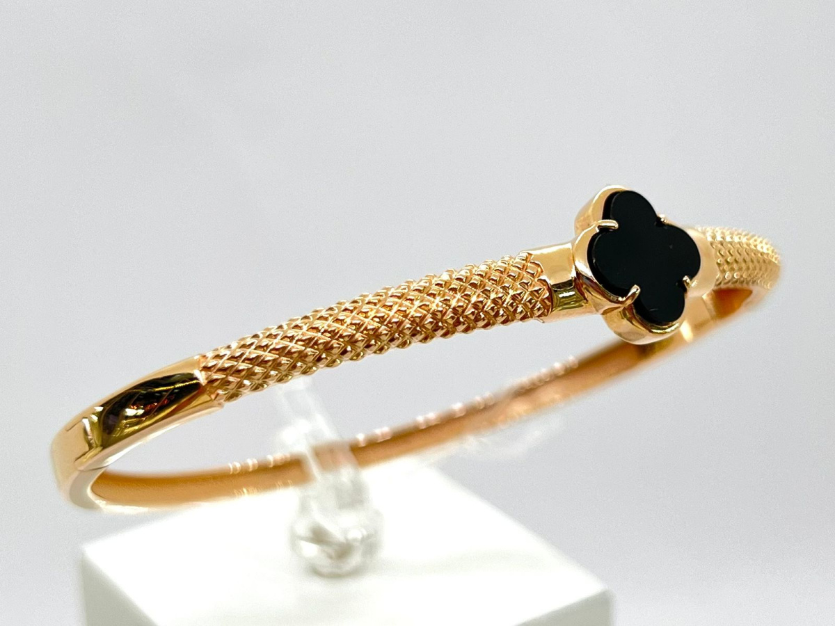 бр4480V79 БРАСЛЕТ ЖЕСТКИЙ С КАМНЕМ (Au 585)