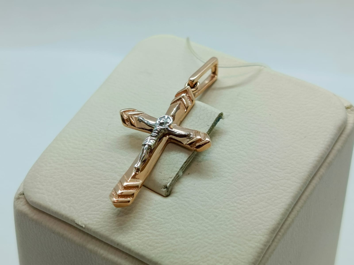 00-63-0174-00 ПОДВЕСКА КРЕСТ без камня (Au 585)