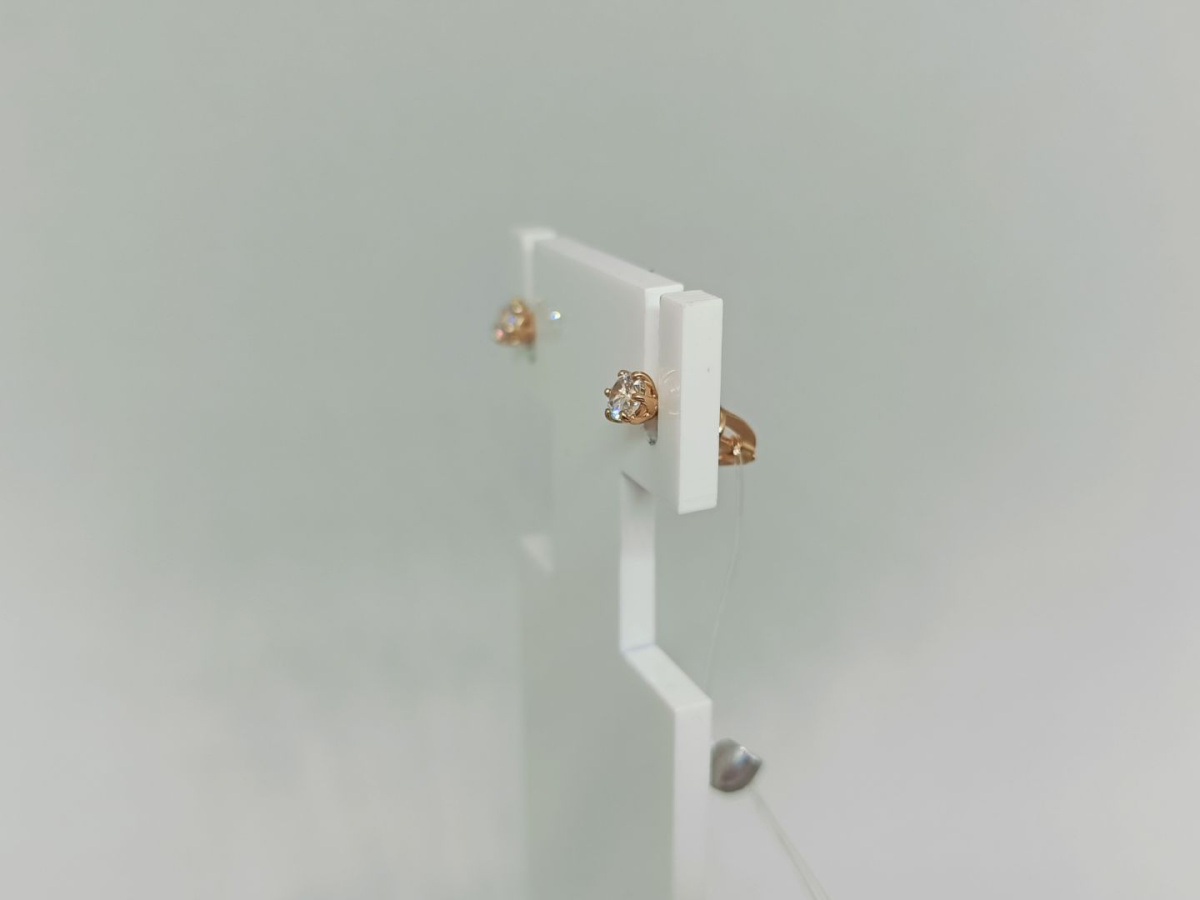 СЕРЬГИ ПУСЕТЫ с камнем (Au 585)