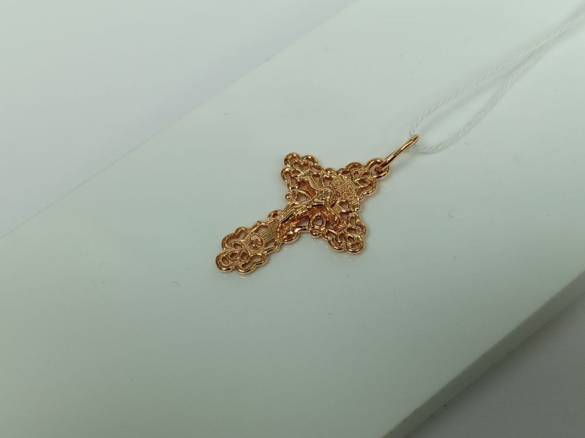 ПОДКБК585 ПОДВЕСКА КРЕСТ БЕЗ КАМНЯ (Au 585)