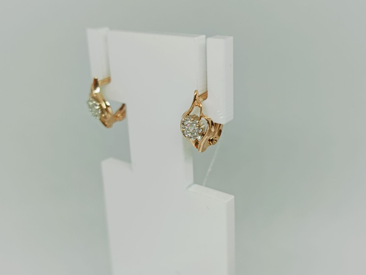 СКМИ585 СЕРЬГИ С КАМНЯМИ (Au 585)