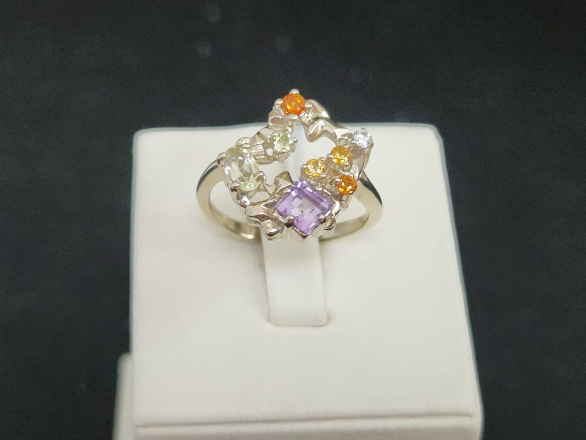 КОЛКМИ585 КОЛЬЦО С КАМНЯМИ (Au 585)