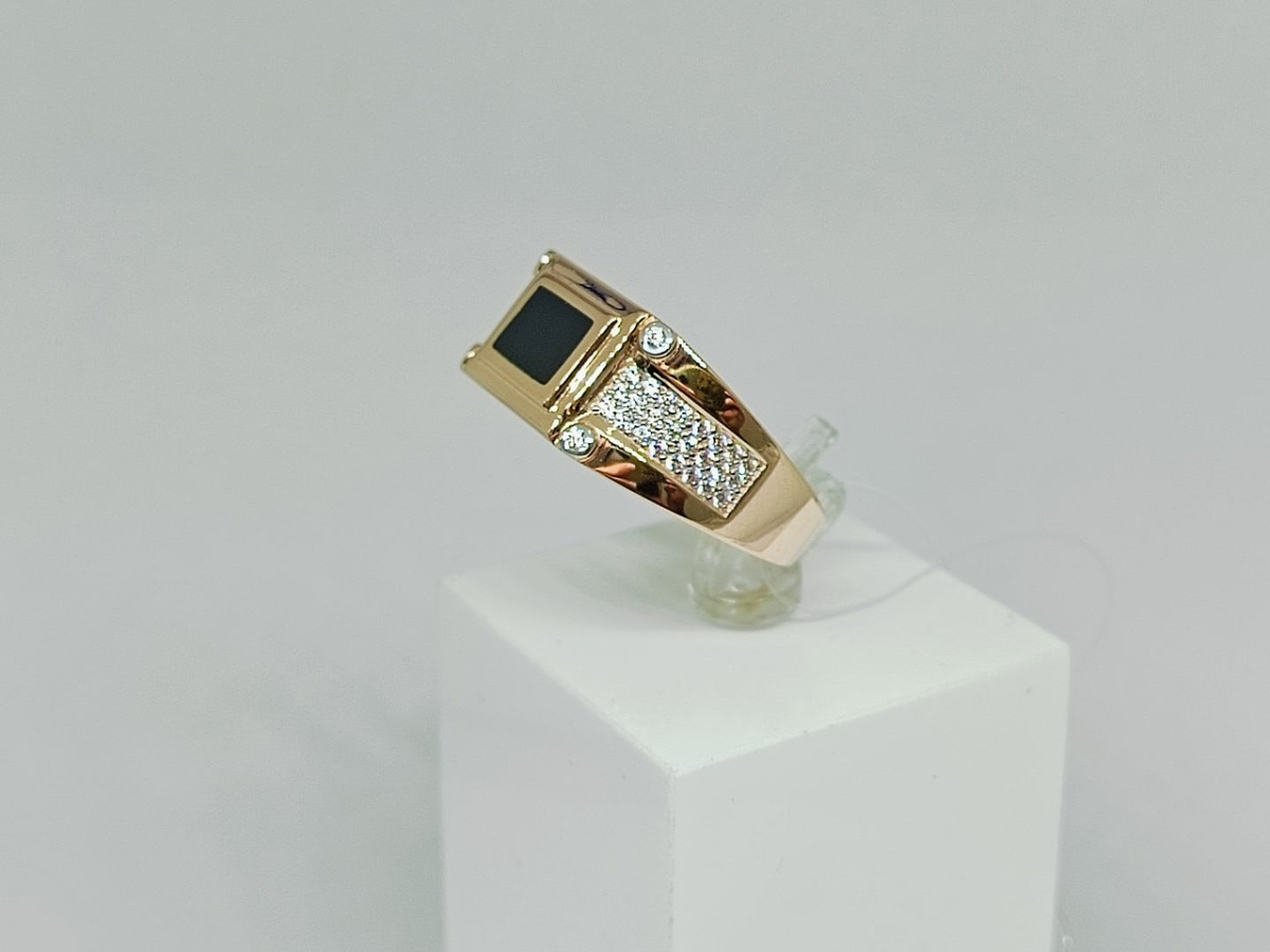 КОЛЬЦО ПЕЧАТКА с камнями (Au 585)