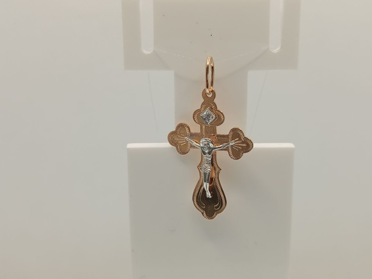 ПОДВЕСКА КРЕСТ без камня (Au 585)