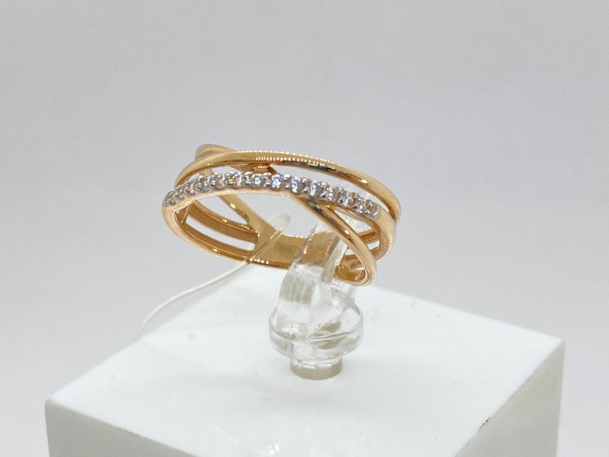 КОЛЬЦО С КАМНЯМИ (Au 585)