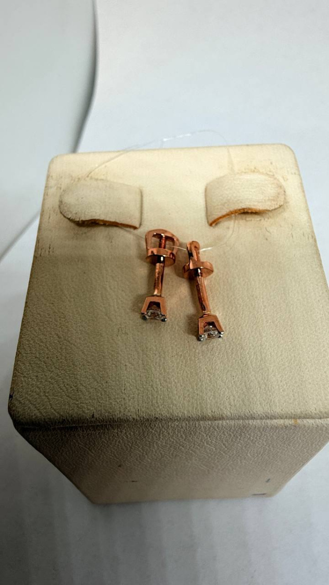 СЕРЬГИ ПУСЕТЫ с камнем (Au 585)