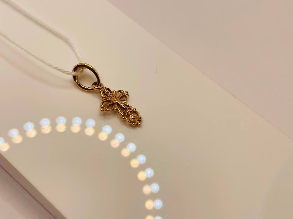 ПОДКБК585 ПОДВЕСКА КРЕСТ БЕЗ КАМНЯ (Au 585)