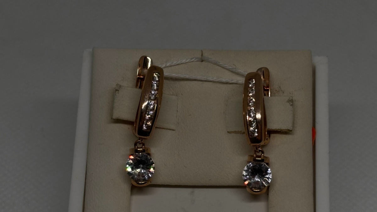 СКМИ585 СЕРЬГИ С КАМНЯМИ (Au 585)