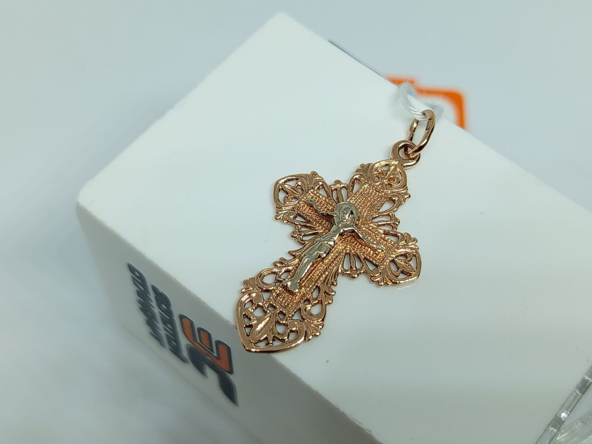 ПОДКБК585 ПОДВЕСКА КРЕСТ БЕЗ КАМНЯ (Au 585)