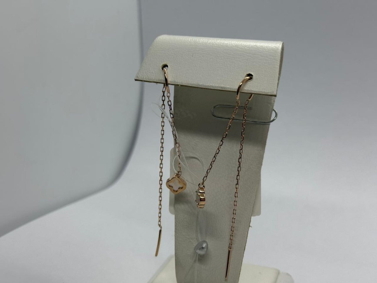 СЕРЬГИ ПРОДЕВКИ с камнем (Au 585)