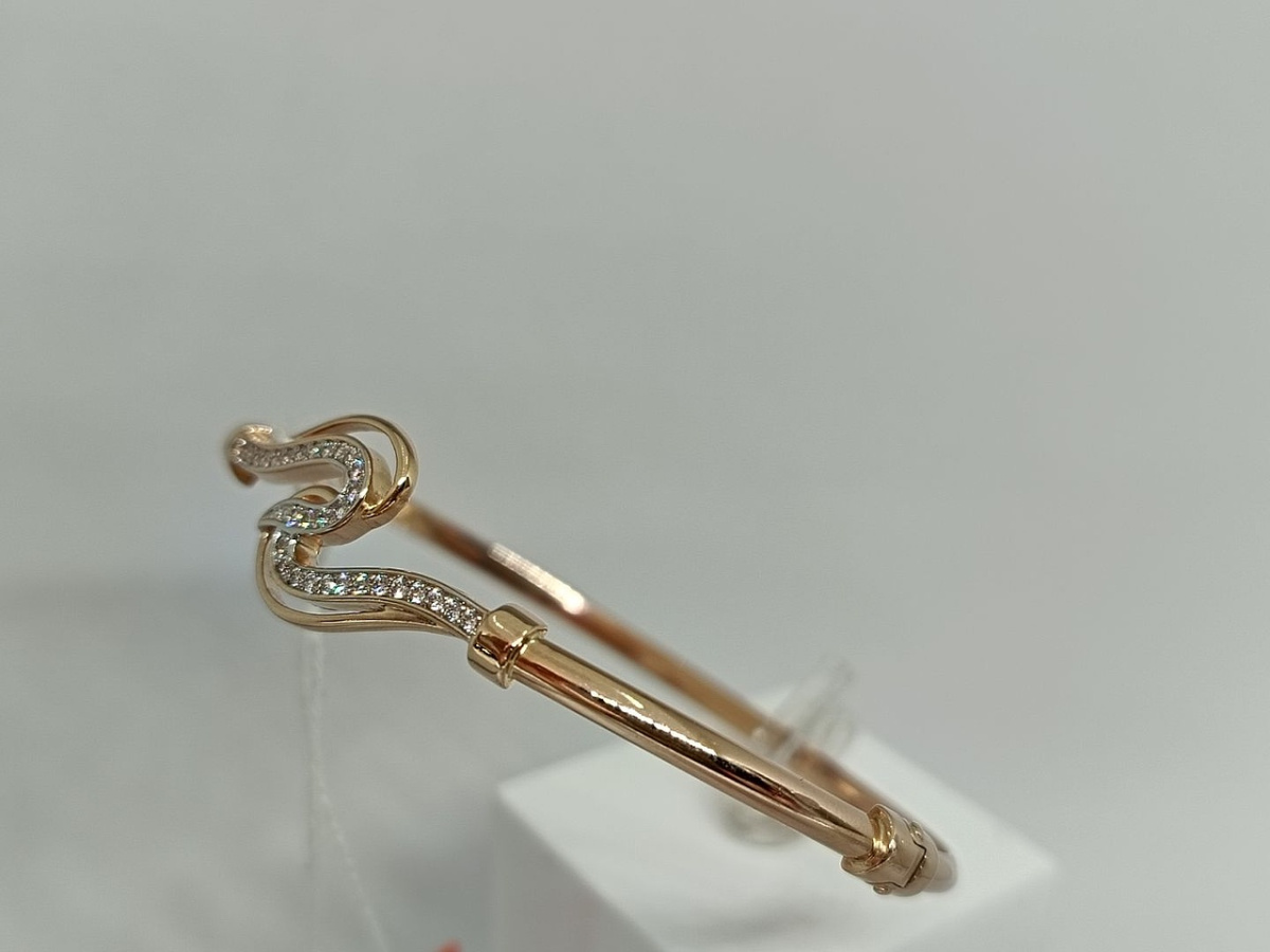 БРАСЛЕТ ЖЕСТКИЙ С КАМНЯМИ (Au 585)