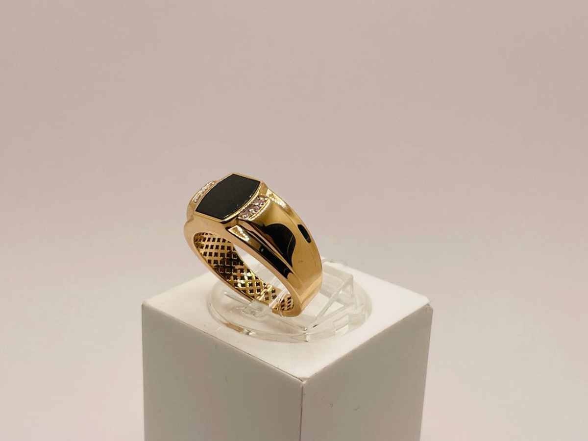 КОЛЬЦО ПЕЧАТКА с камнями (Au 585)