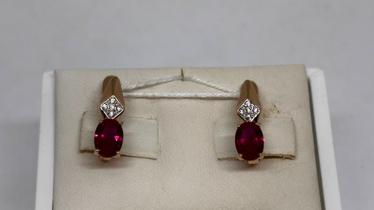 СКМИ585 СЕРЬГИ С КАМНЯМИ (Au 585)