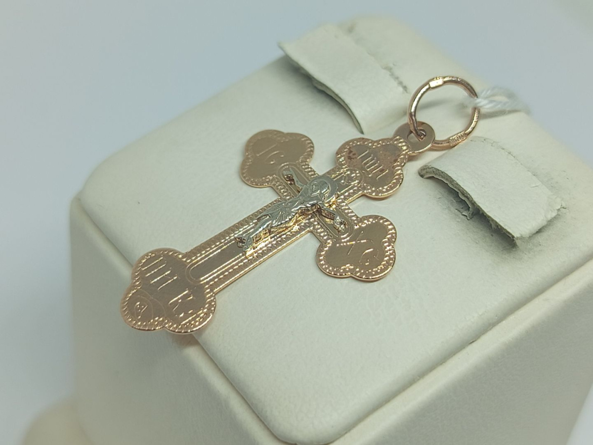 ПОДКБК585 ПОДВЕСКА КРЕСТ БЕЗ КАМНЯ (Au 585)