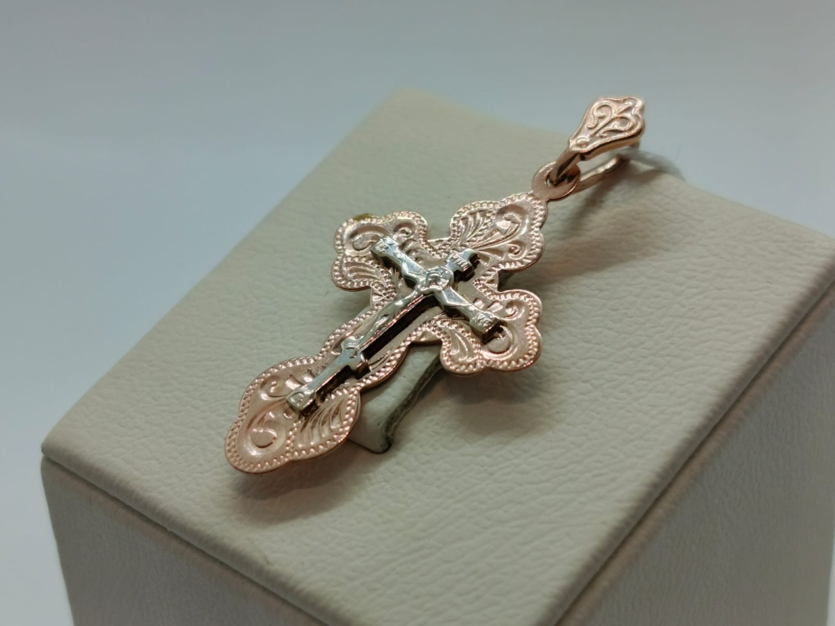 ПОДВЕСКА КРЕСТ БЕЗ КАМНЯ (Au 585)