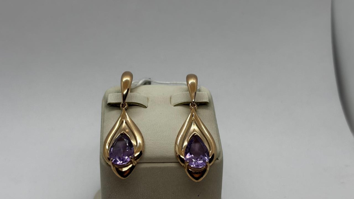 СЕРЬГИ С КАМНЕМ (Au 585)